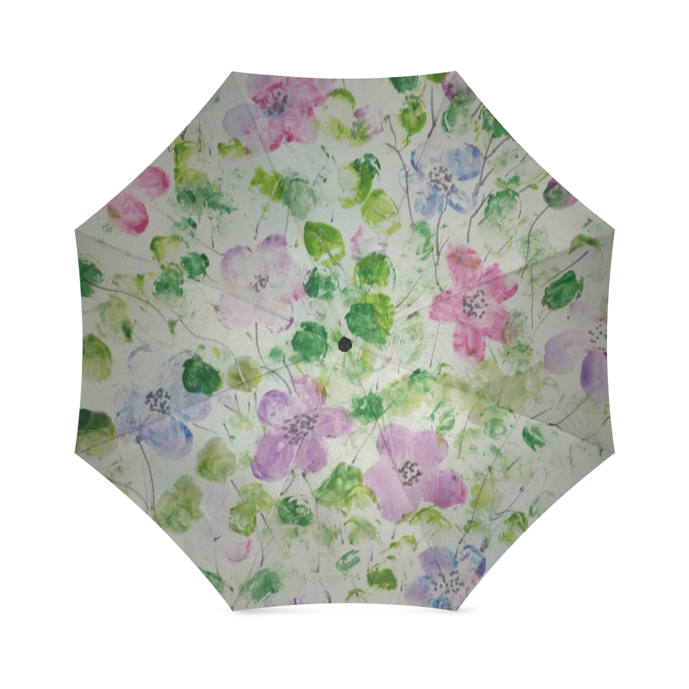 Pretty Painted PPosies Floral by rokinronda Foldable Umbrella (Model U01)