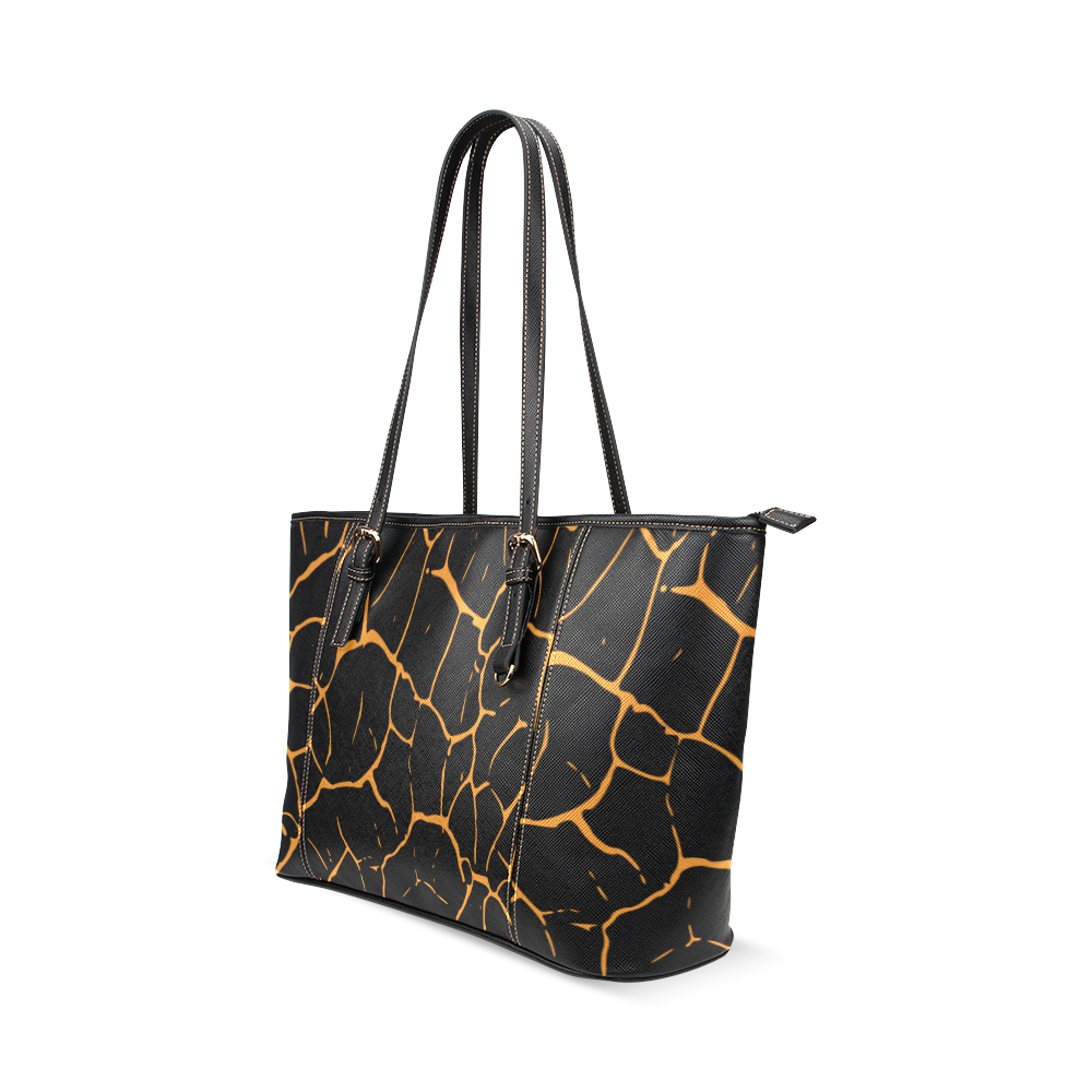 Abstract animal skin Leather Tote Bag/Small (Model 1640)