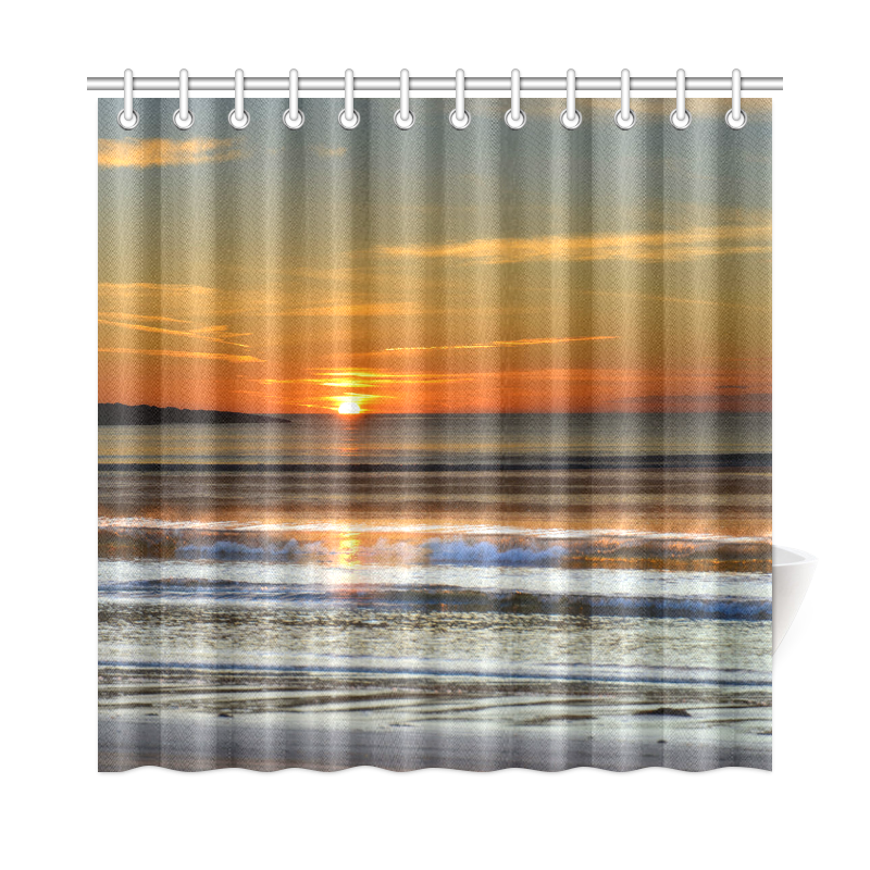 Colorful Island sunset Shower Curtain 72"x72"