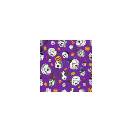 Halloween OES faces Purple Square Towel 13“x13”