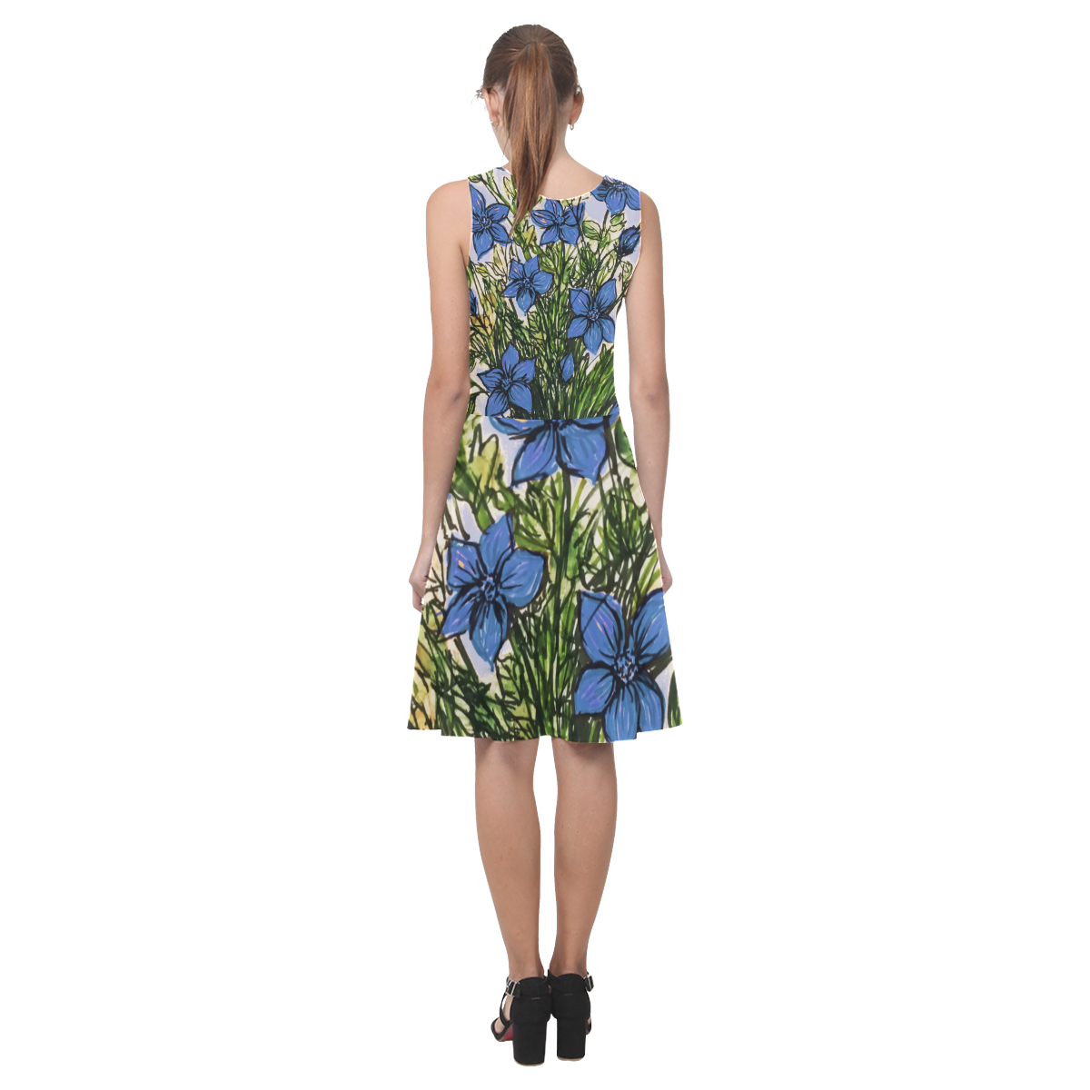 Cornflower Blues Atalanta Casual Sundress(Model D04)