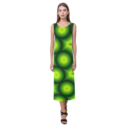 Quilts Grun Lutos Kerne Phaedra Sleeveless Open Fork Long Dress (Model D08)