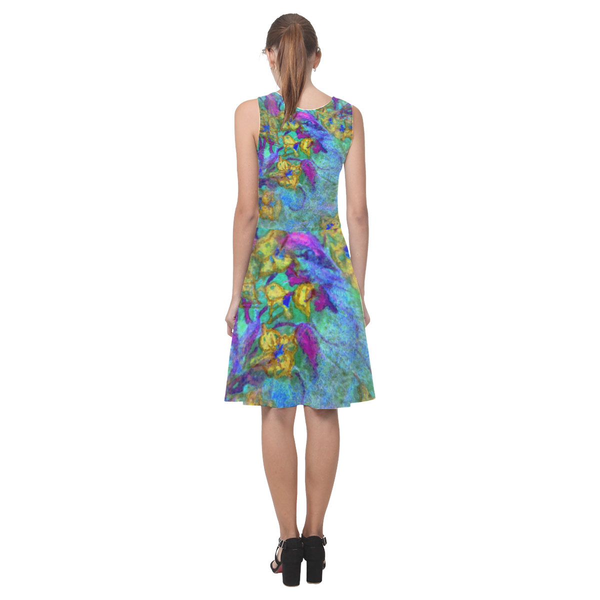 Blue Sky Floral by rokinronda Atalanta Casual Sundress(Model D04)