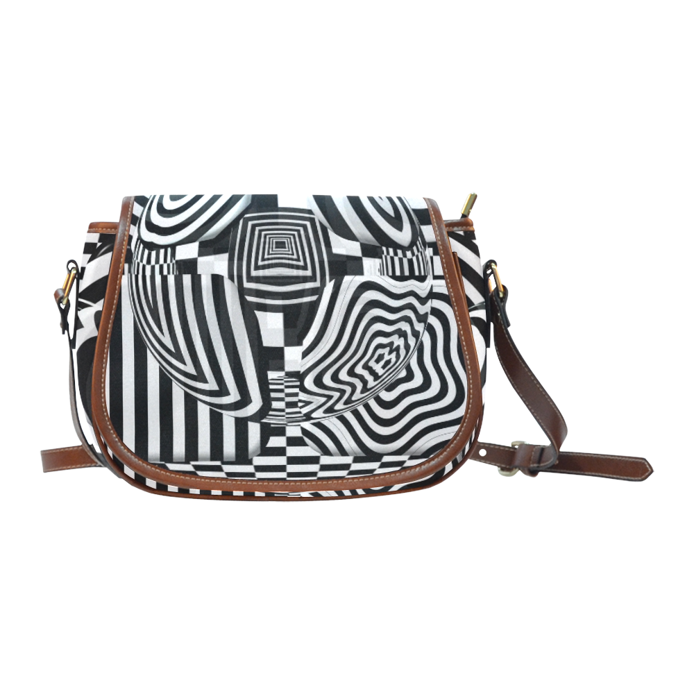 Quilts Op Art vier Pattern Saddle Bag/Small (Model 1649) Full Customization