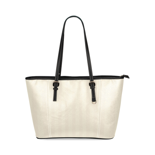Stripes in Pastel Tan and Beige Leather Tote Bag/Small (Model 1640)