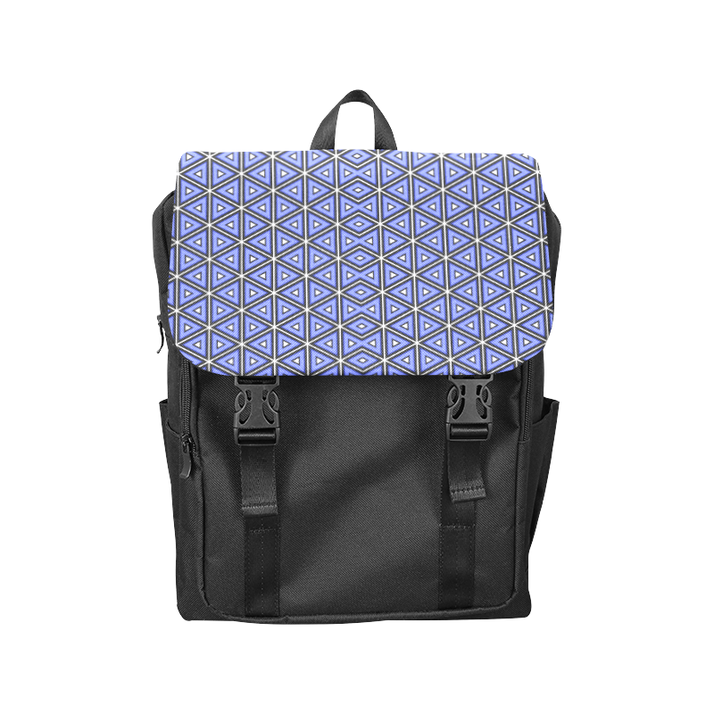 Techno blue triangles Casual Shoulders Backpack (Model 1623)