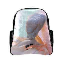 Flamingo Pink Mint Multi-Pockets Backpack (Model 1636)