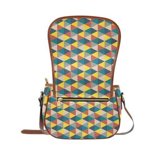 Colorful geometric   - design and vector Saddle Bag/Small (Model 1649) Full Customization