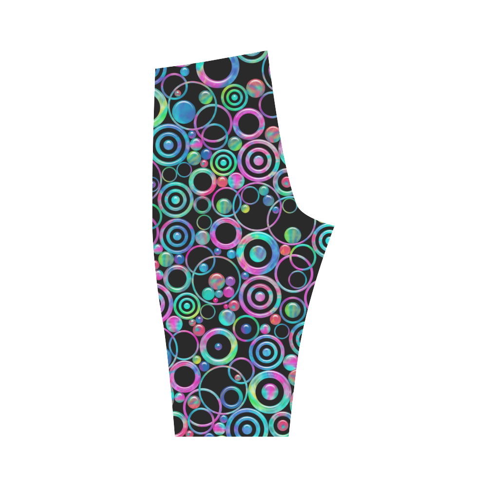 Psychedelic Circles and Targets by ArtformDesigns Hestia Cropped Leggings (Model L03)
