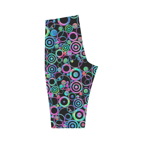 Psychedelic Circles and Targets by ArtformDesigns Hestia Cropped Leggings (Model L03)