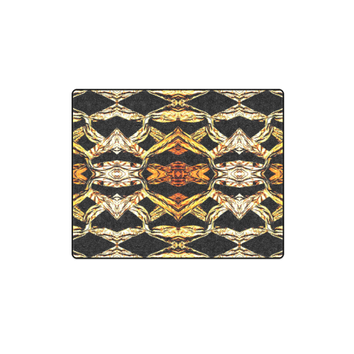 Elegant Oriental Pattern Black Gold Blanket 40"x50"