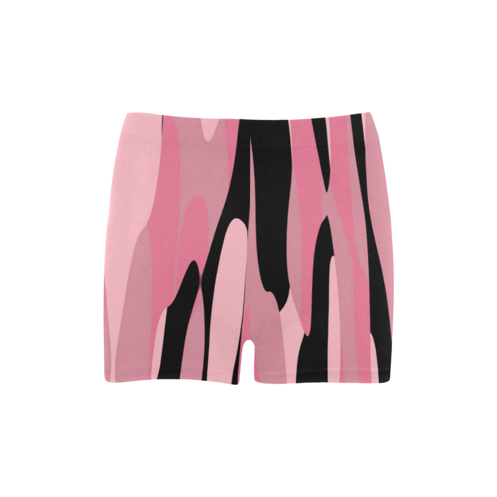 black and pink abstract Briseis Skinny Shorts (Model L04)
