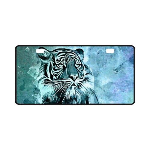 Watercolor Tiger License Plate