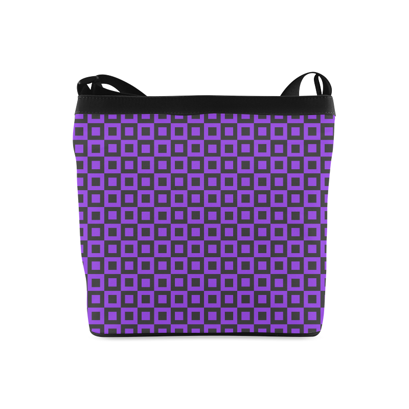 Purple and black squares Crossbody Bags (Model 1613)