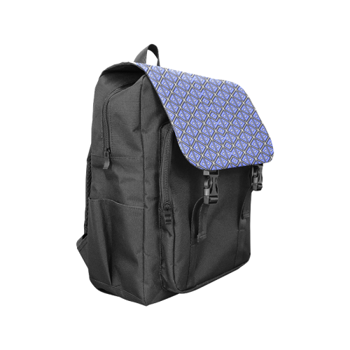 Techno blue triangles Casual Shoulders Backpack (Model 1623)
