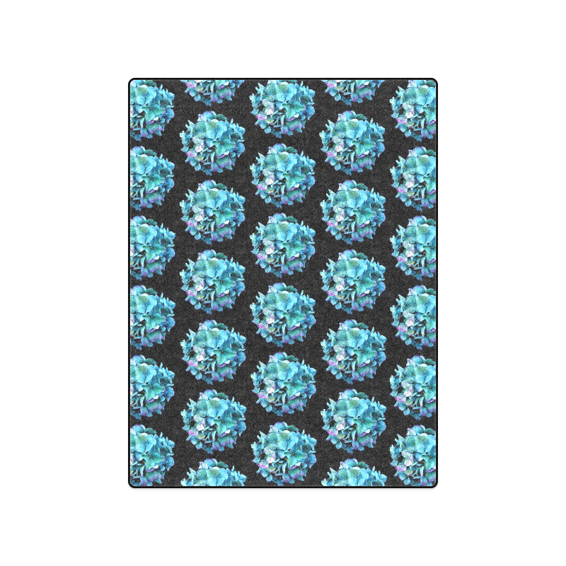 Green Blue Hydrangea Pattern Blanket 50"x60"