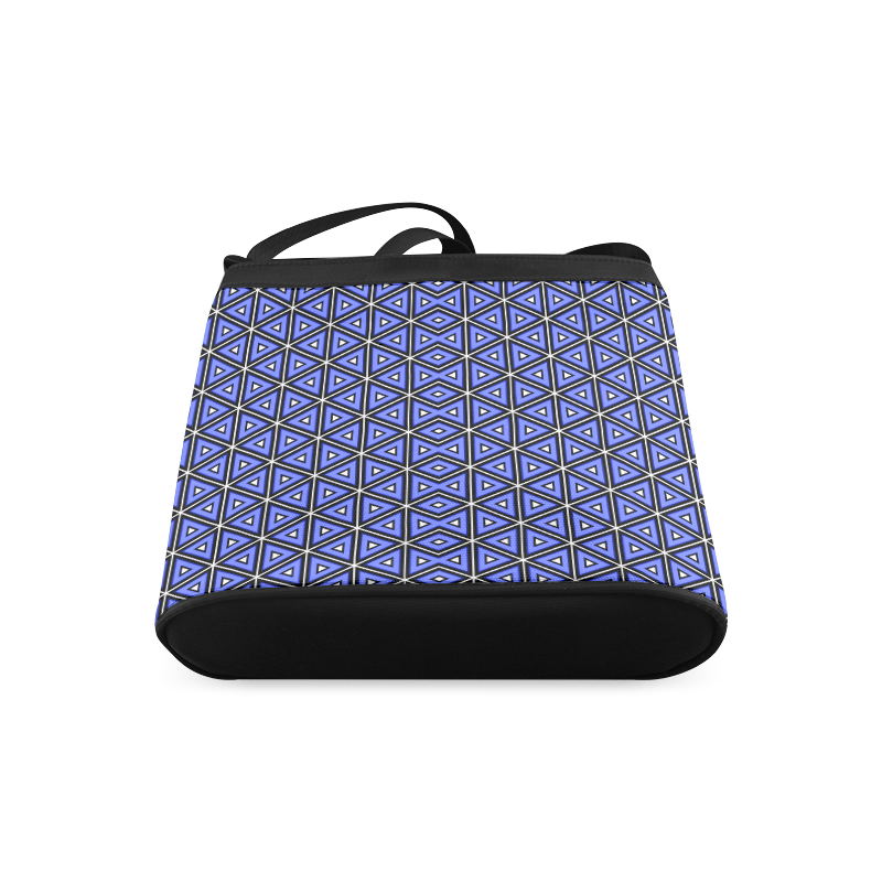 Techno blue triangles Crossbody Bags (Model 1613)