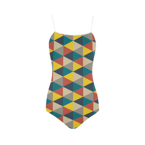Colorful geometric   - design and vector Strap Swimsuit ( Model S05)