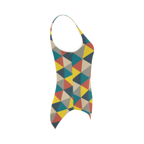 Colorful geometric   - design and vector Vest One Piece Swimsuit (Model S04)