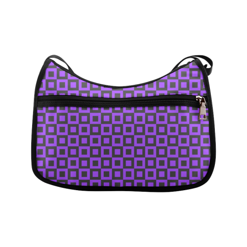 Purple and black squares Crossbody Bags (Model 1616)