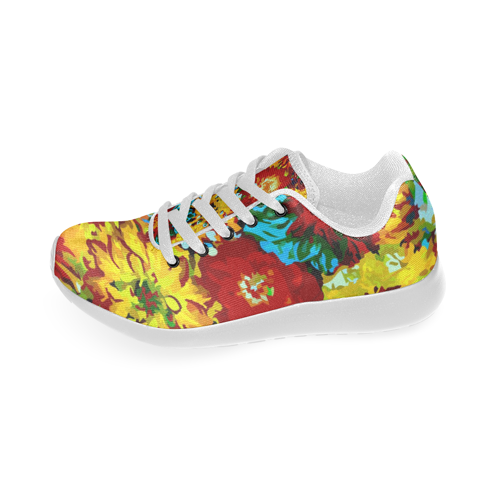 Beautiful Colorful Dahlia Flower Art Women’s Running Shoes (Model 020)