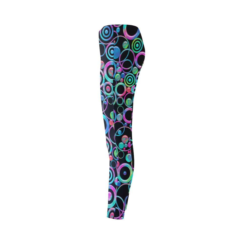 Psychedelic Circles and Targets by ArtformDesigns Cassandra Women's Leggings (Model L01)