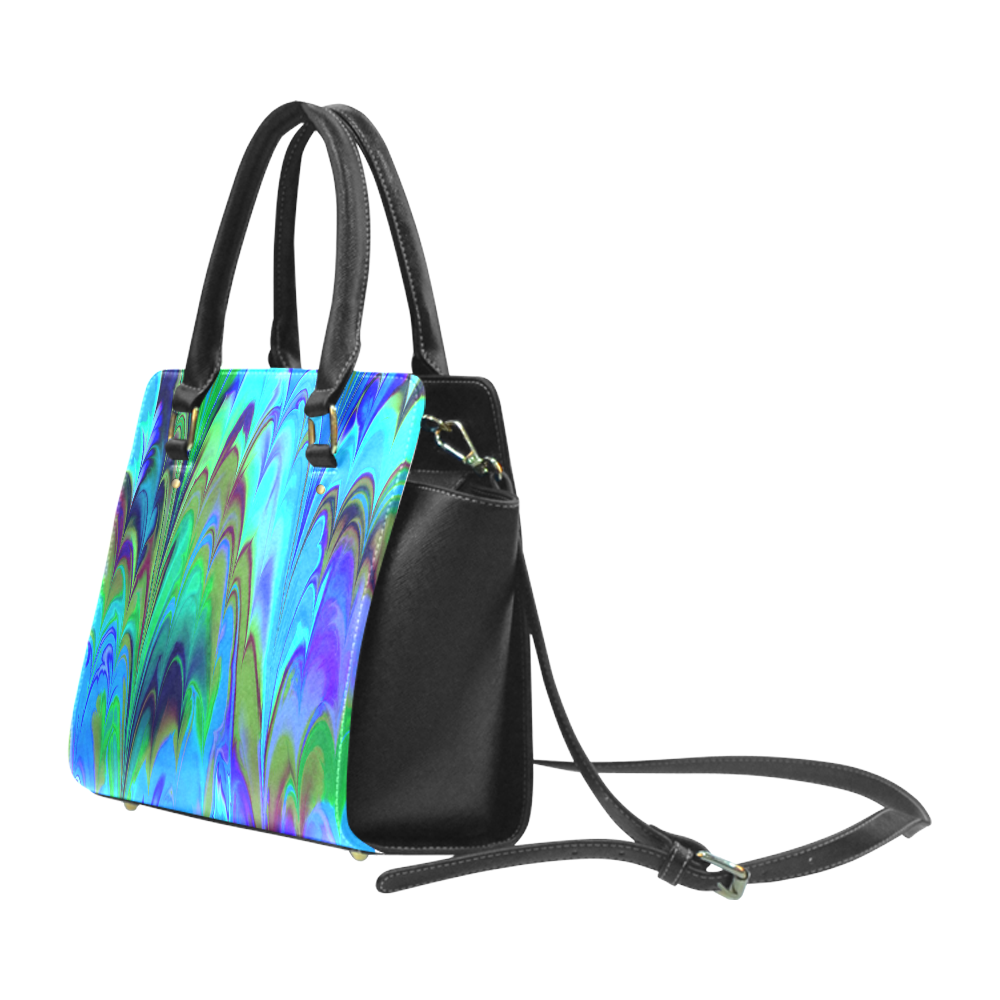 fractal marbled 21E Classic Shoulder Handbag (Model 1653)