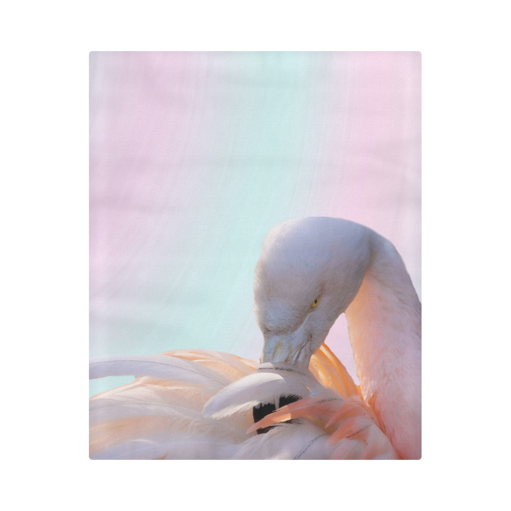 Flamingo Pink Mint Duvet Cover 86"x70" ( All-over-print)