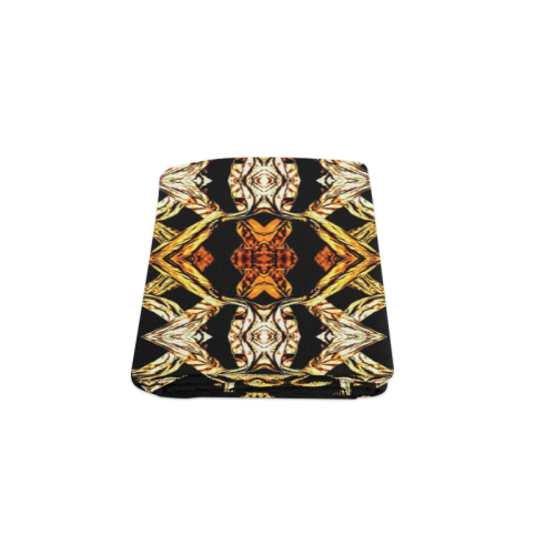 Elegant Oriental Pattern Black Gold Blanket 50"x60"