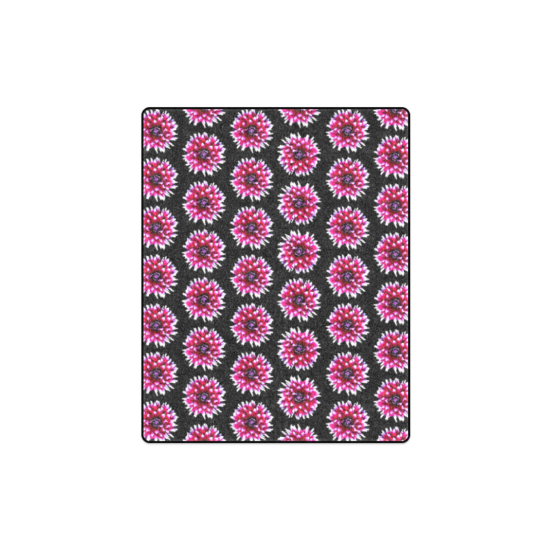 Dahlias Pattern in Pink, Red Blanket 40"x50"