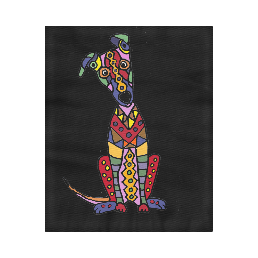 Funny Greyhound Dog Abstract Art Duvet Cover 86"x70" ( All-over-print)