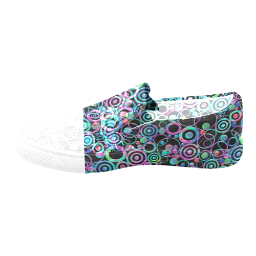 Psychedelic Circles and Targets by ArtformDesigns Women's Unusual Slip-on Canvas Shoes (Model 019)