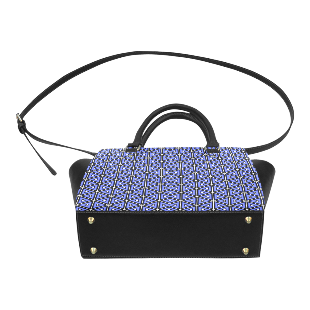 Techno blue triangles Classic Shoulder Handbag (Model 1653)