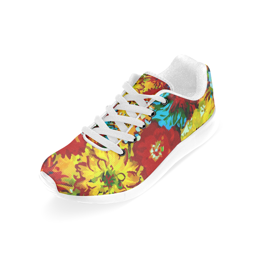 Beautiful Colorful Dahlia Flower Art Women’s Running Shoes (Model 020)