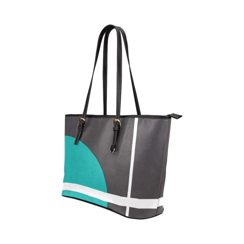 Abstract Leather Tote Bag/Small (Model 1651)