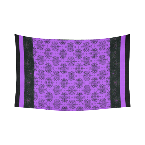 Wall Flower in Bodacious Purple by Aleta Cotton Linen Wall Tapestry 90"x 60"