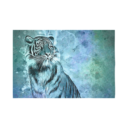 Watercolor Tiger Cotton Linen Wall Tapestry 90"x 60"