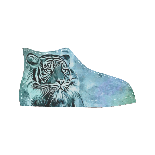 Watercolor Tiger Men’s Classic High Top Canvas Shoes (Model 017)