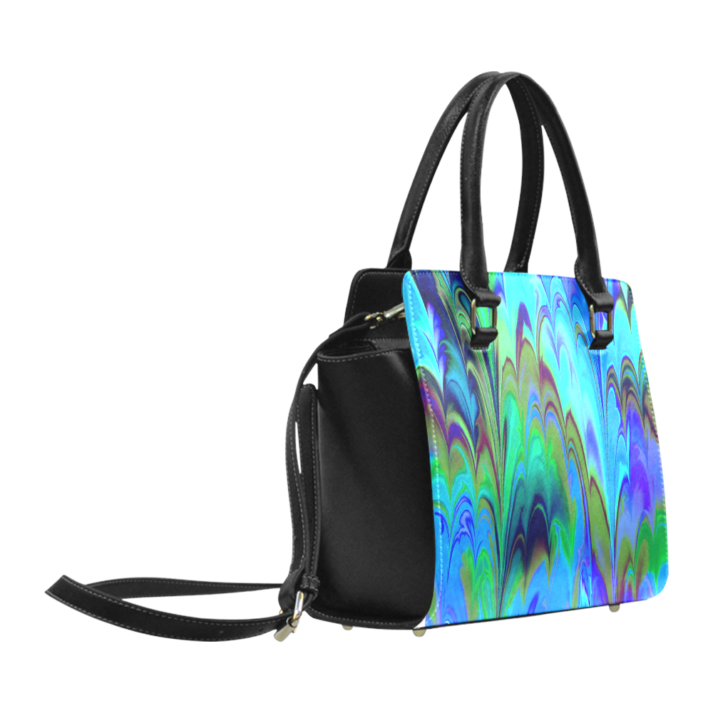 fractal marbled 21E Classic Shoulder Handbag (Model 1653)