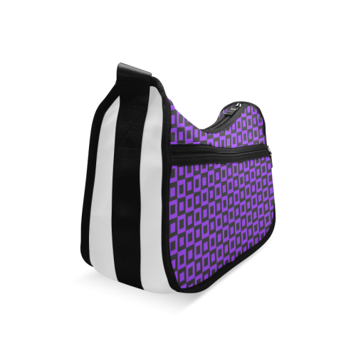 Purple and black squares Crossbody Bags (Model 1616)