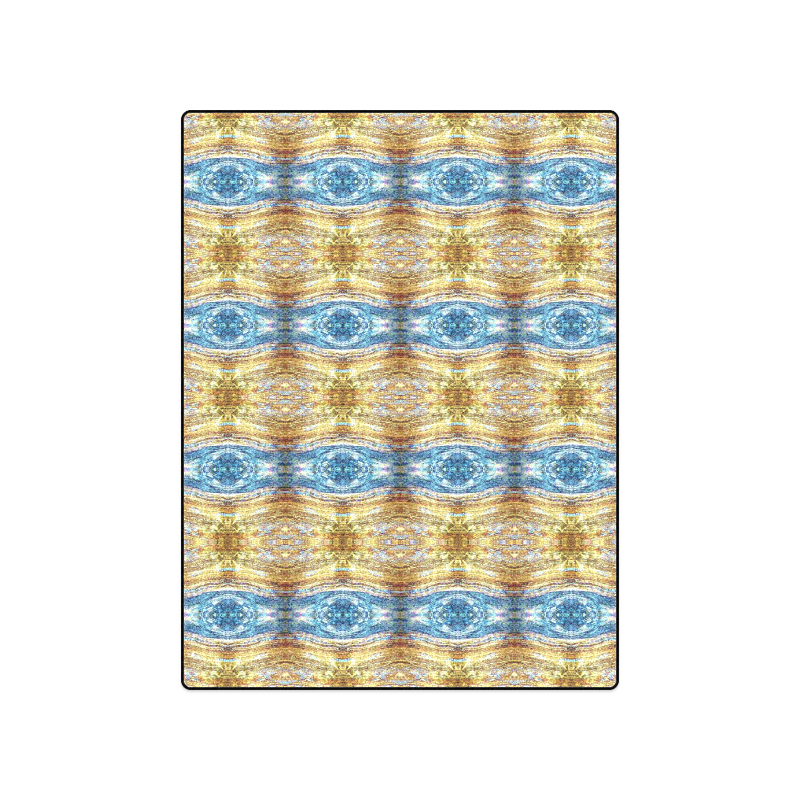 Gold and Blue Elegant Pattern Blanket 50"x60"