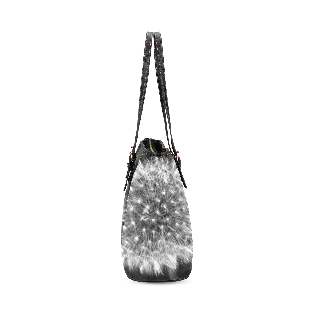 Dandelion Fuzz Leather Tote Bag/Small (Model 1640)