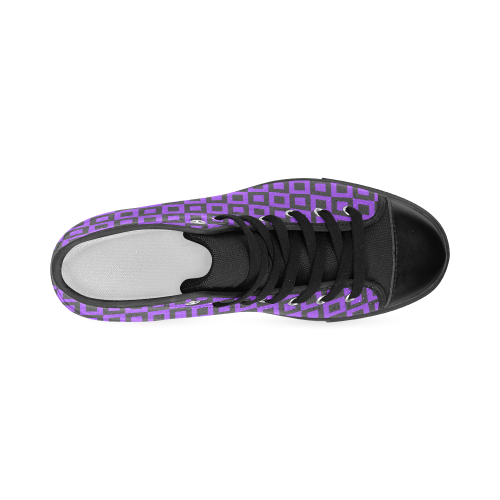 Purple and black squares Men’s Classic High Top Canvas Shoes (Model 017)