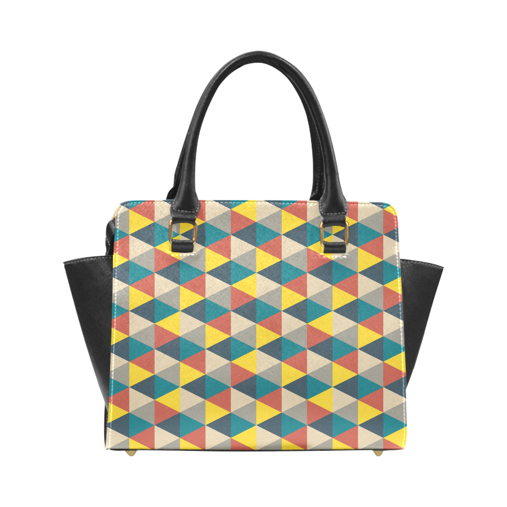 Colorful geometric   - design and vector Rivet Shoulder Handbag (Model 1645)