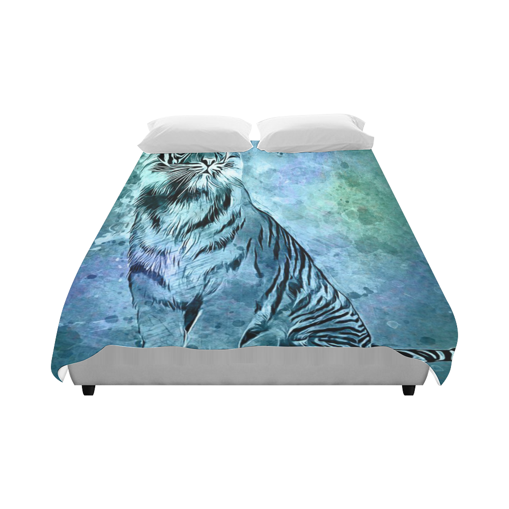 Watercolor Tiger Duvet Cover 86"x70" ( All-over-print)