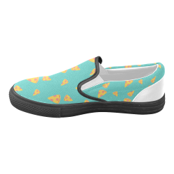 Pizza slices   - pizza and slice Men's Unusual Slip-on Canvas Shoes (Model 019)