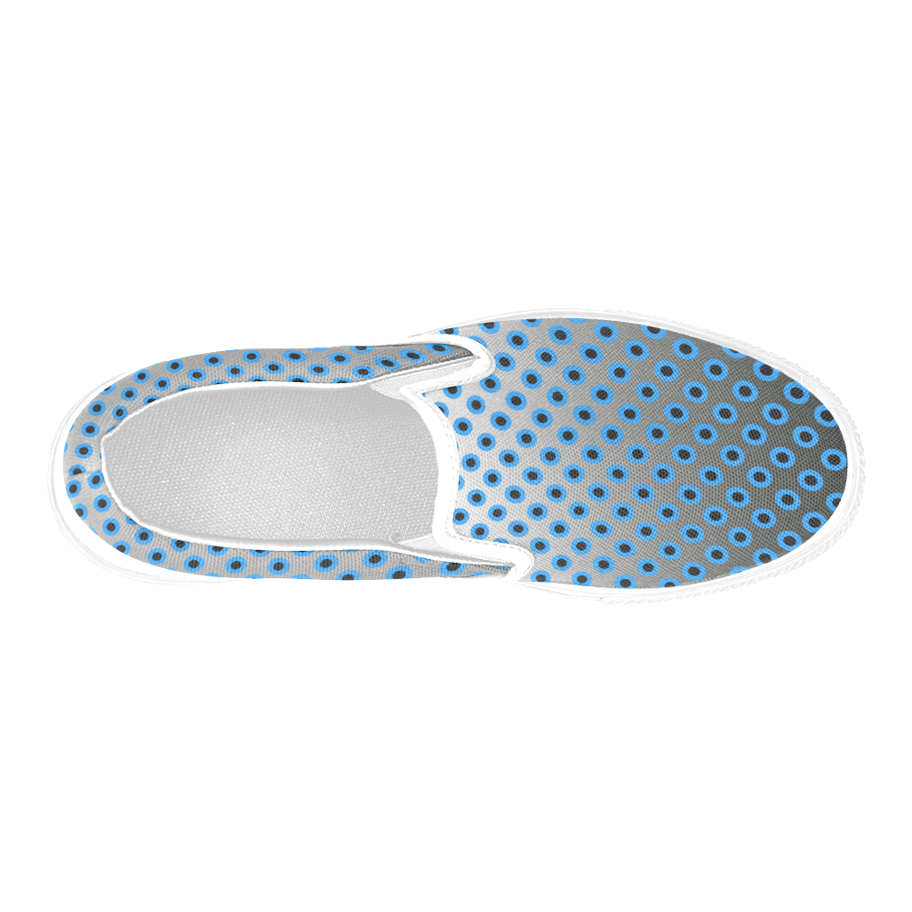Gradient circles Men's Slip-on Canvas Shoes (Model 019)