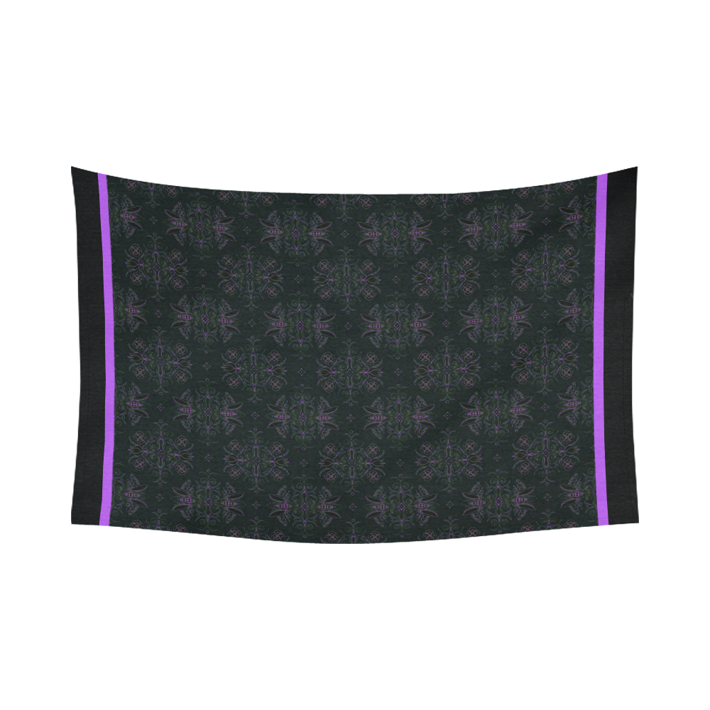 Wall Flower in Bodacious Purple High Drama by Aleta Cotton Linen Wall Tapestry 90"x 60"