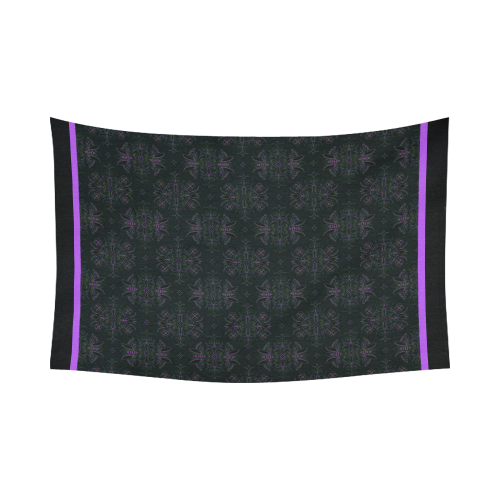 Wall Flower in Bodacious Purple High Drama by Aleta Cotton Linen Wall Tapestry 90"x 60"
