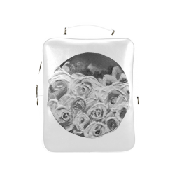 Roses on Fire Black and White Square Backpack (Model 1618)